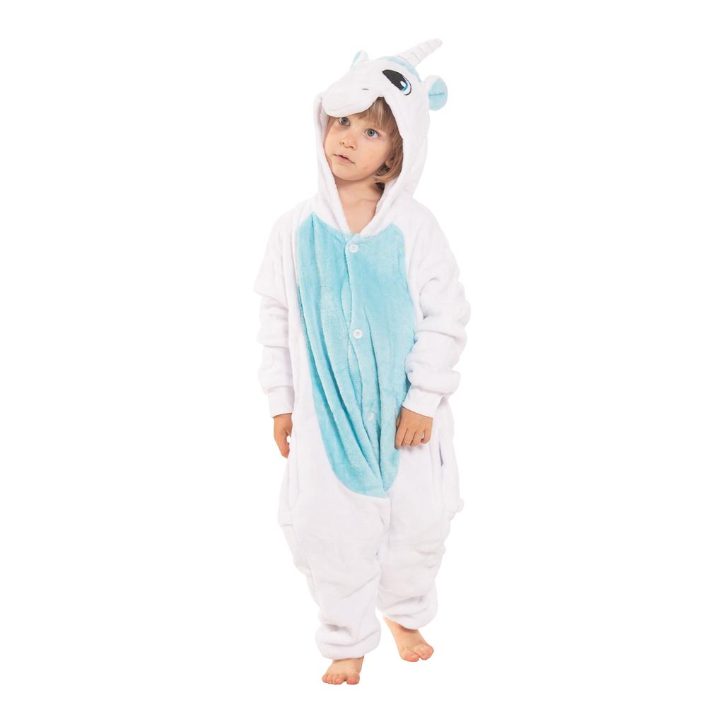 Piżama dla dzieci dziecięca kigurumi onesie jednorożec niebieski 105-115 cm
