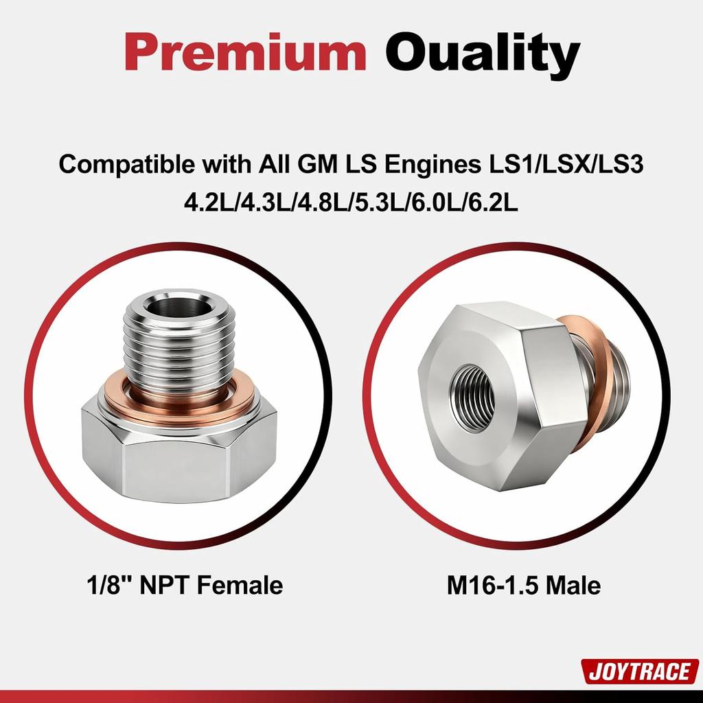 Oil Pressure Sensor Adapter For GM LS Series Engines LS1 LSX LS3 4.2L 4.3L 4.8L 5.3L 6.0L 6.2L M16 1.5