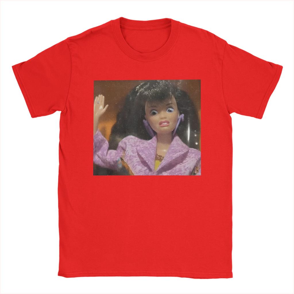 Streetwear T Shirt Beach Disgusting Doll Face Meme Gen Z Stupid Brainrot Novelty T Shirts Pure Cotton Tee Shirt for Unisex Tops