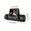 1080P 3-Lens Vehicle Dash Cam 2 Inch IPS Screen WiFi Car DVR Recorder Video Dashcam Camcorder Three Way Camera Three Channel DVR
