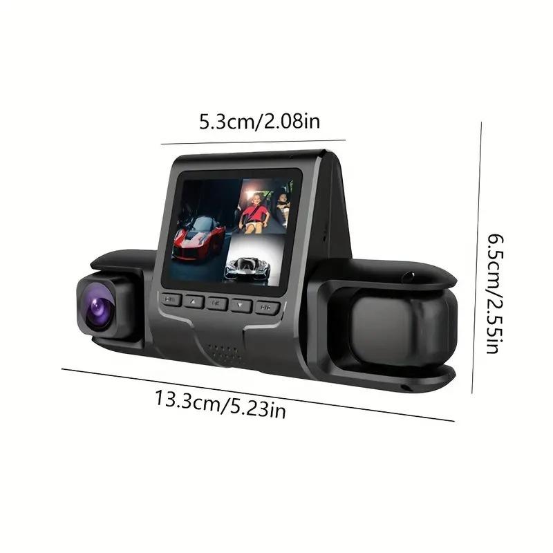 1080P 3-Lens Vehicle Dash Cam 2 Inch IPS Screen WiFi Car DVR Recorder Video Dashcam Camcorder Three Way Camera Three Channel DVR
