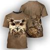 Summer Round Neck Animal Pattern 3D Print Top Fashionable Casual Short Sleeved Men's T-shirts
