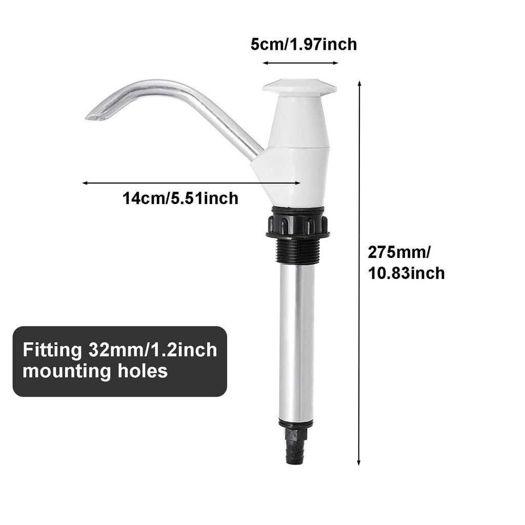 Caravan Sink Water Hand Pump  Hand Operated Galley Water Pump  Double Action Camping Trailer Motorhome Replacement Pumping Tool