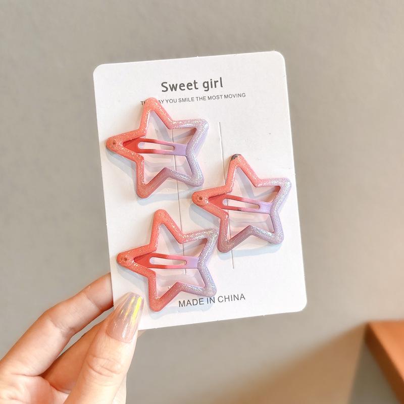 Y2K Dopamine Color Pentagram Small Hair Clip for Women & Kids - Cute Bangs & Side Hair Accessory