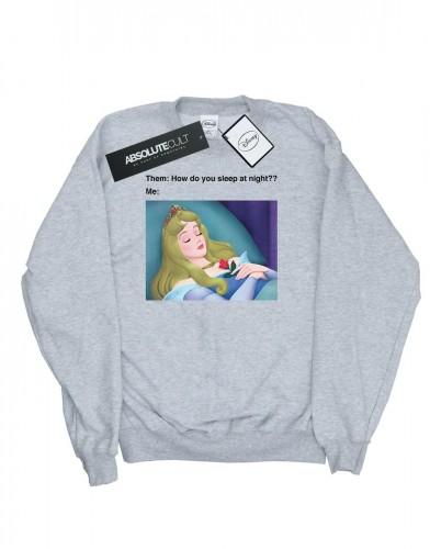 Disney Women's White / Sleeping Beauty Meme Sweatshirt S