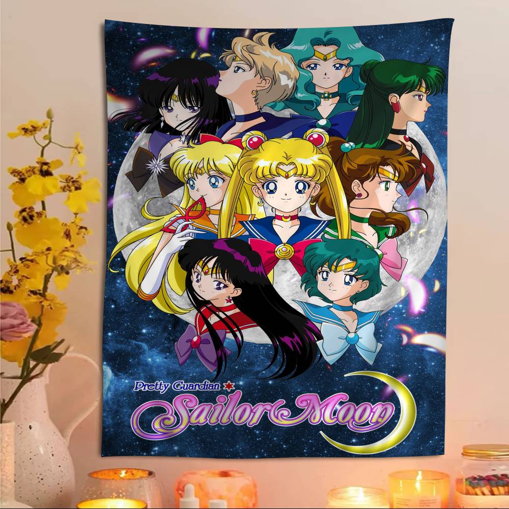 Anime SSailor MMoon Crystal Hippie Wall Hanging Tapestries For Living Room Home Dorm Decor Art Home Decor