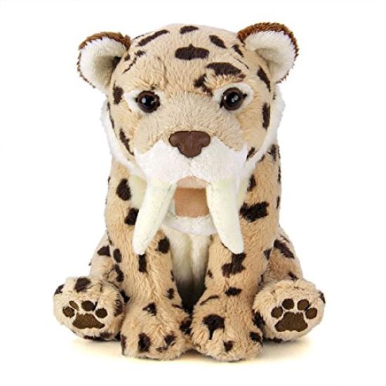 Carolata Tiger Smilodon Plush Toy Realistic Animal Toy Doll Gift Present Birthday Christmas Present Saber-toothed (Sitting Series/Soft Touch) (Twice