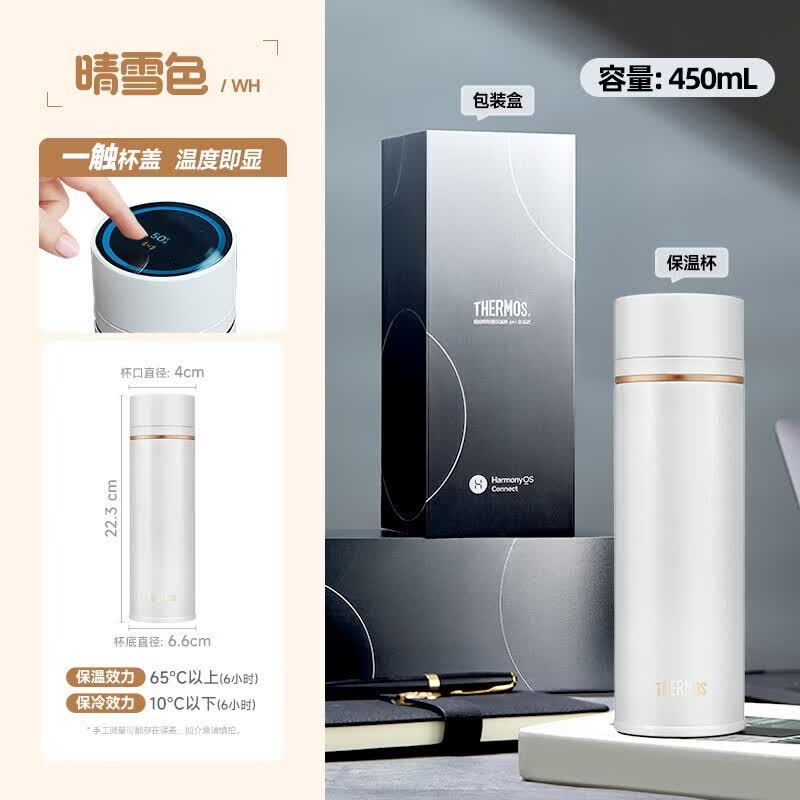 THERMOS Smart Insulated Water Bottle with Temperature Display