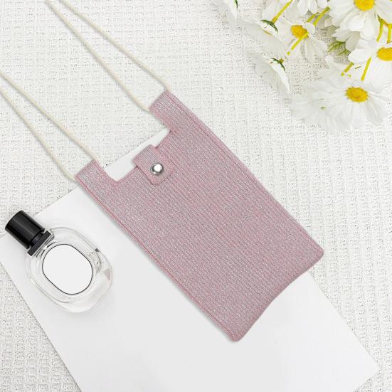 Knitted Mobile Phone Bag Solid Color Shoulder Bag Crossbody Sling Bag with Adjustable Strap for Street Daily Outings Travel Commuting