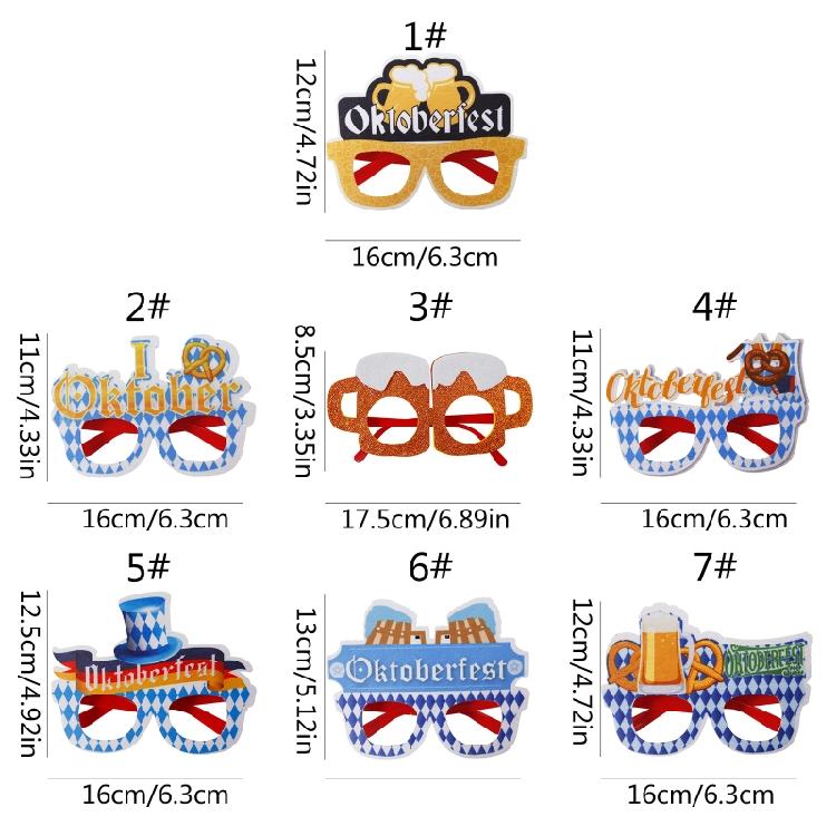 1PC Oktoberfest Photo Booth Prop Eyeglasses Paper Oktoberfest Party Supply