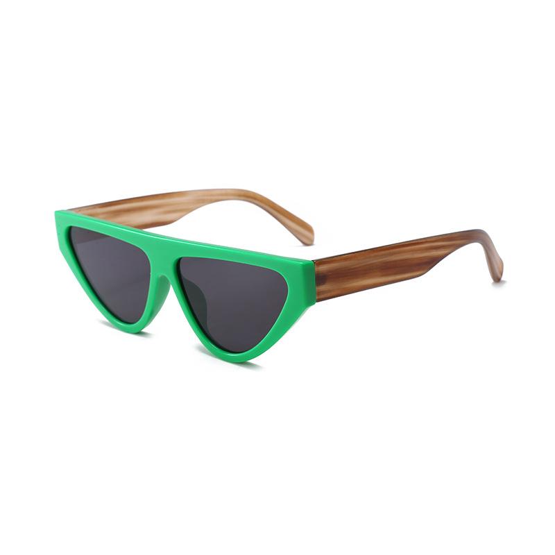 Color-Blocked Glasses, Trendy Street Photography Sunglasses, Xiaohongshu With The Same Triangle Cat-Eye Sunglasses