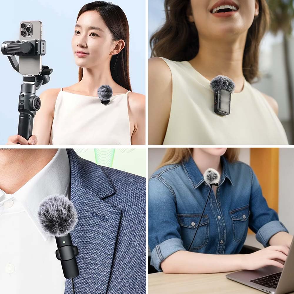 Pin Microphone Wind Fur Sponge Cover pieces Hairy Mini Windproof Noise Reduction Replacement Microphone Cover Muff, Cover, (5 each), Windscreen,