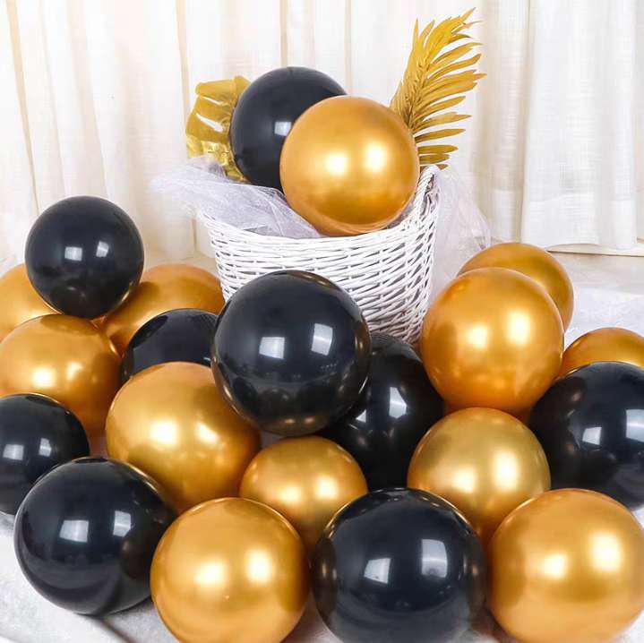 Metallic Red Gold Balloon Set for Weddings and Celebrations