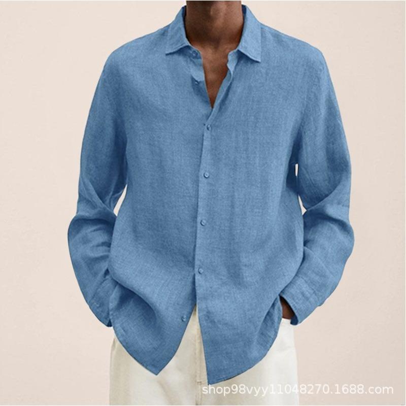 Nuova Camicia da Uomo Stampata a Maniche Lunghe Autunnale, Top alla Moda Versatili Casual