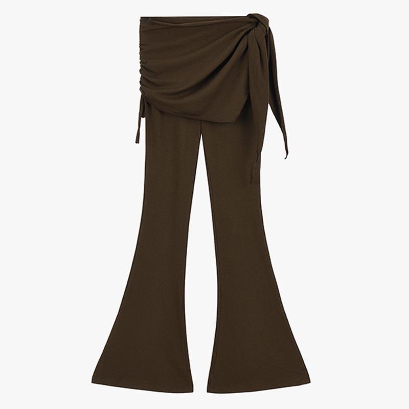 

2025 Вдохновленные балетом лоскутные расклешенные брюки для йоги - Эластичные, моделирующие, облегающие для йоги и пилатеса Medium коричневый