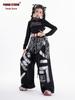 Girls' Sparkly Jazz Dance Long-Sleeve Outfit: Fashionable Street Dance T-shirt & Pants Set
