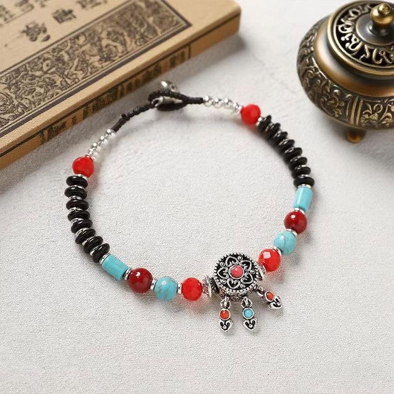 Винтажный Непальский Плетеный Браслет-Шнурок Этнический Стиль Женский Тибетский Древний Метод Чистая Медь Креативный Колокольчик Браслет Древнего Стиля