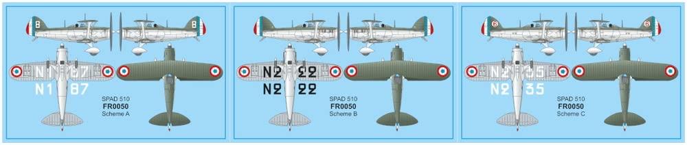 Azure From French Air Force SPAD 510 Plastic Model AZUFR0050 1/72 At-War