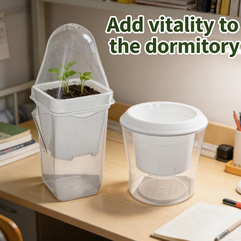 Lazyman Automatic Watering Clear Seedling Growing Box Flower Pot Observe Root Growth Easy Fill Home Office Decor Plant Container