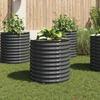 Raised Garden Bed 80 X 80 X 81 Cm Galvanized Steel Gray