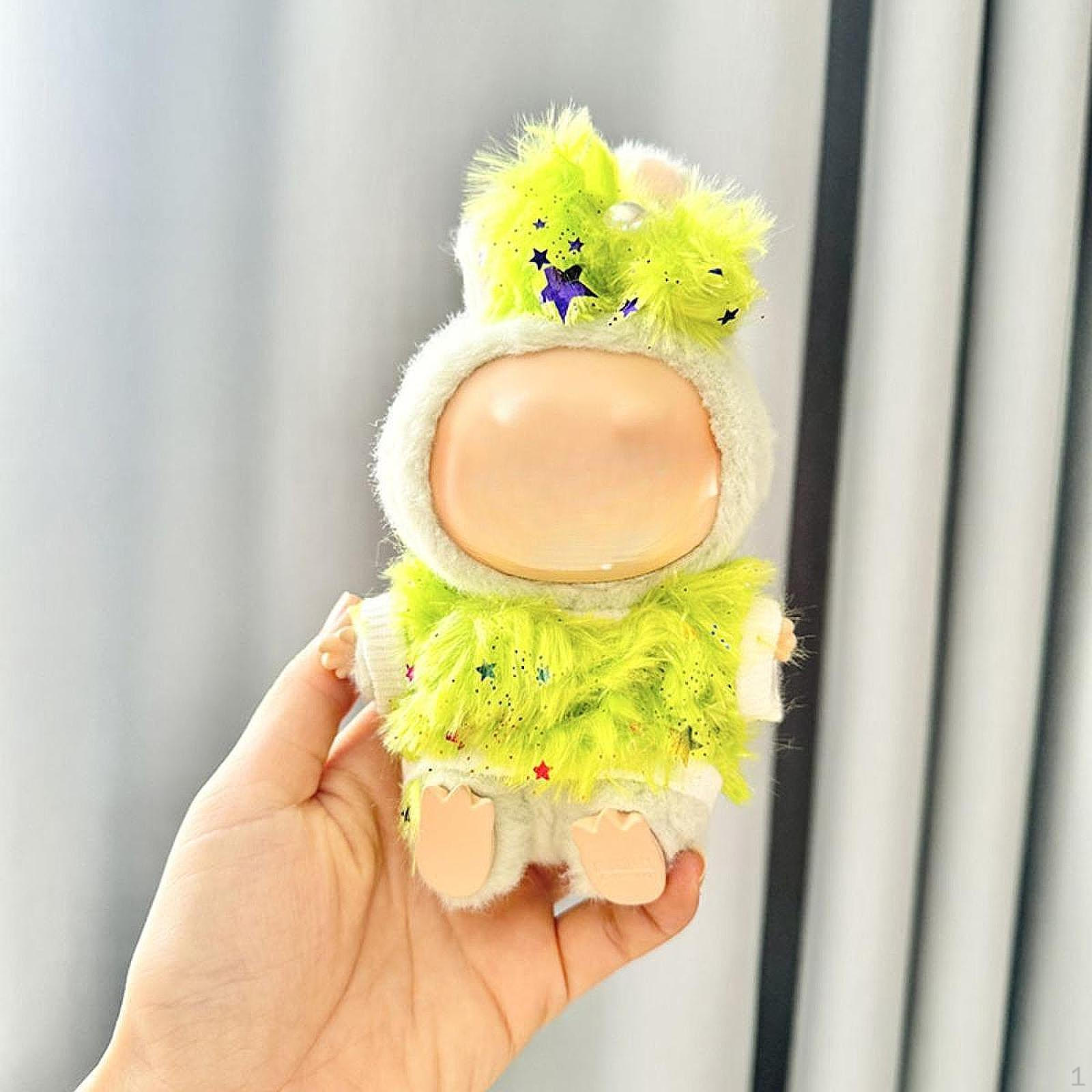 

17 см плюшевая кукольная одежда наряд звезда толстовка с головным убором наряд мягкие игрушки зелёный