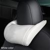 Universal Car Neck Pillow for Tesla Model 3 - Leather Memory Foam Cotton Headrest Pillow for Rest And Support