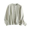 Women's Solid Color Liquid Cotton Loose And Versatile Single Breasted Casual Pocket Hoodie Jacket