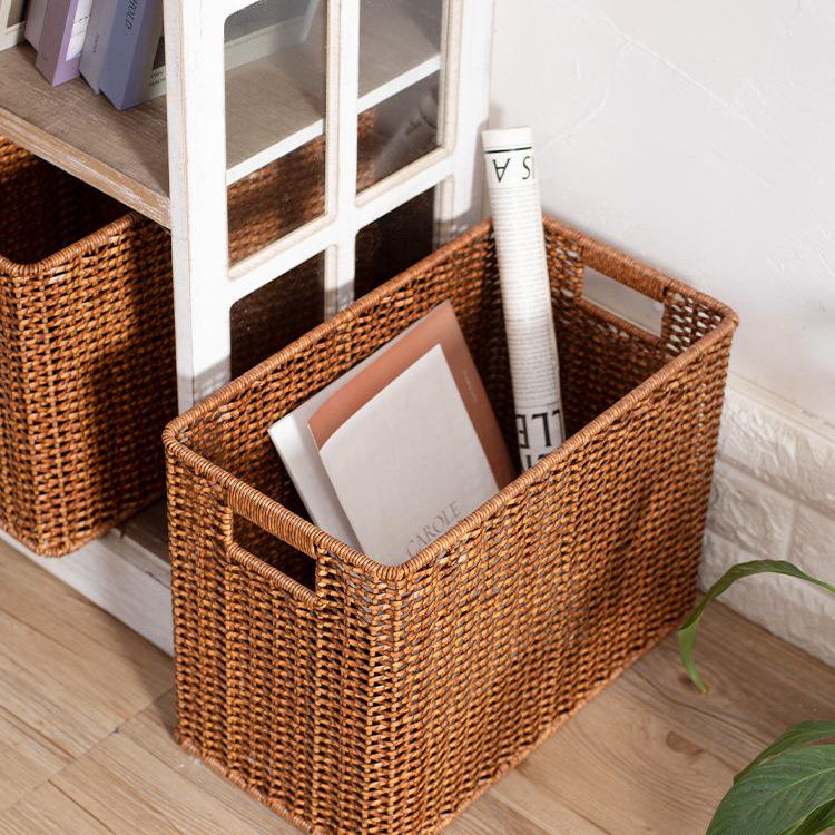 Imitation Rattan Narrow Storage Basket Organizer