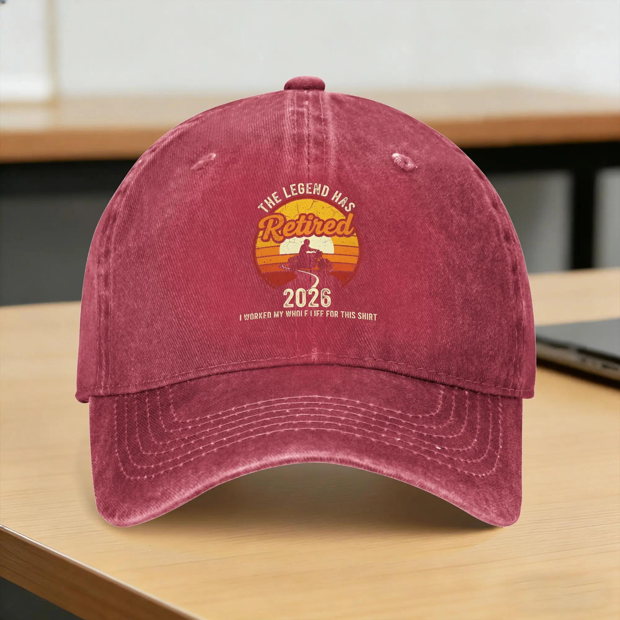 Spring The Legend Has Retired Baseball Cap Sun Breathable Print Washed Hip Hop Hats Unisex Classic Outdoor Baseball Caps One Size