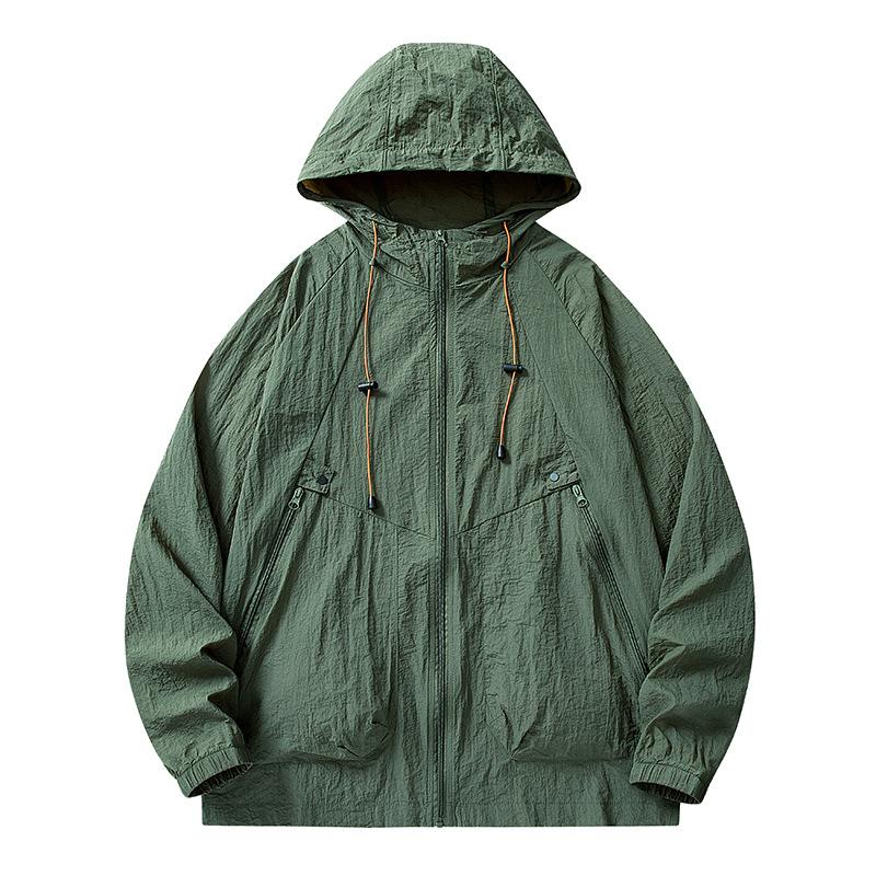Ice silk sunscreen clothes men's summer summer outdoor loose UV protection waterproof casual couple skin clothes
