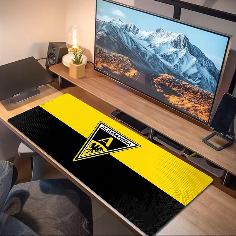 Alemania Football Crest Large Size Mouse Pad Large Gaming Table Cushion Nonslip Laptop Tablet Big Mousepad Xxl Mat Mini Pc Playmat With Lock Edge