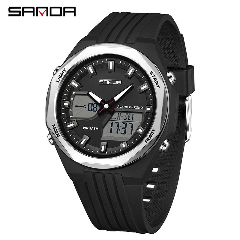 SANDA Sports Watch: World Time, Multifunctional Chronograph, Waterproof, Unisex