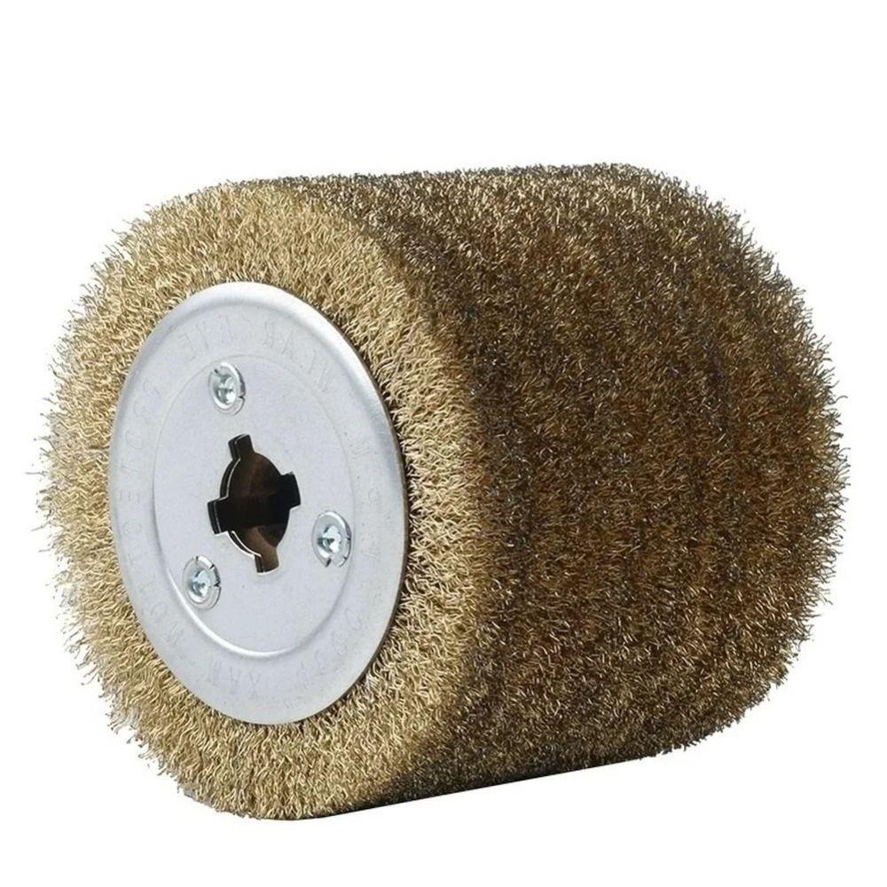 Copper Coated Steel Wire Wire Brush Wheel Steel Wire Roller Metal Polishing Wheel  Paint Removal