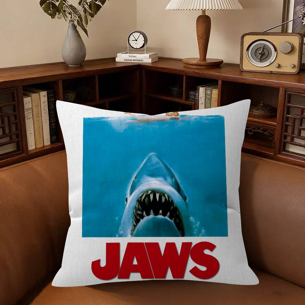 Pillow Cushion Cover Pillowcase Living Room Sofa Home Decor Customized Movie Jjaws LOGO