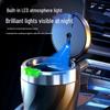 Portable LED-Lit Car Ashtray with One-Button Open and Alloy Liner