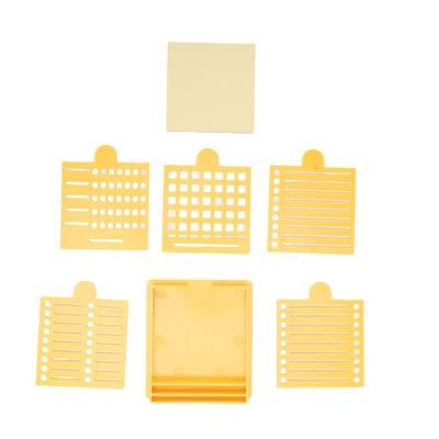 Sticky Note Template Set 5 Stencils and 1 Color Post Note Reusable Holder Storage Box for To Do List Management Yellow