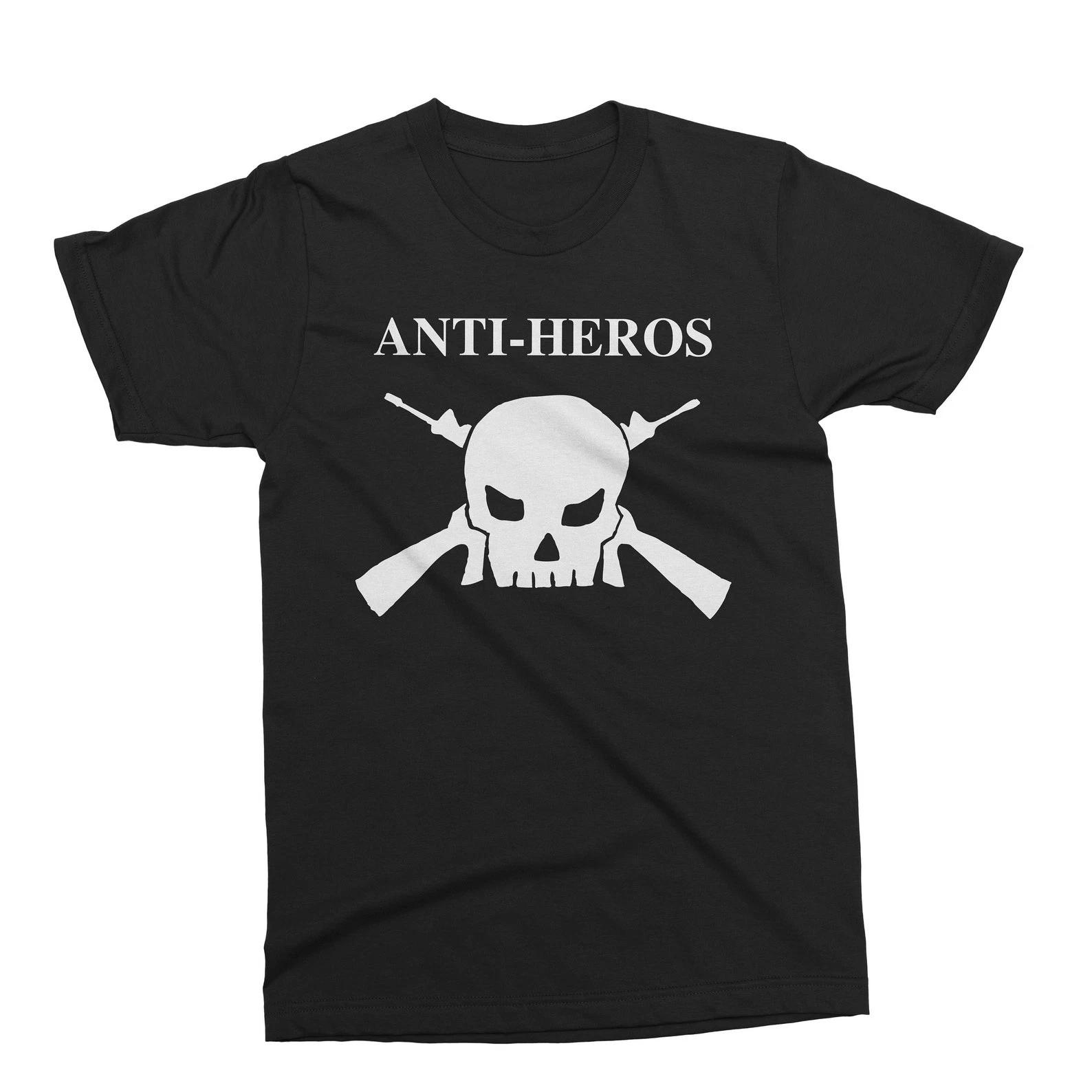 ANTI HEROS T-Shirt, American Street Punk Oi! Skinhead Anti Racist Bands Skulls S