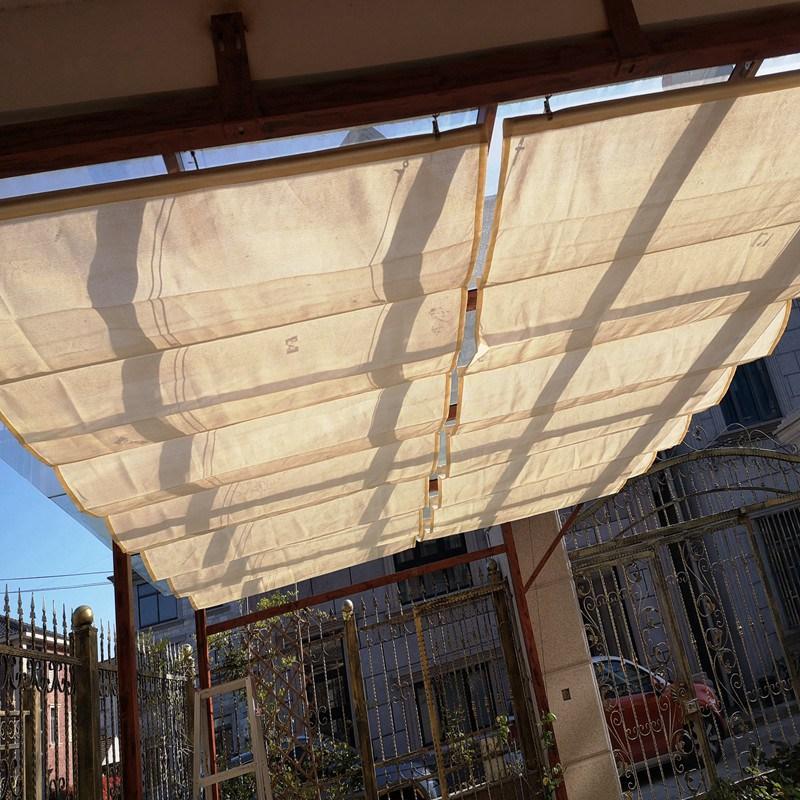 Telescopic Sun Shade Net Pergola Balcony Terrace Sun Canopy Swimming Pool Retractable Wave Sunshade Sail With Installation Kit