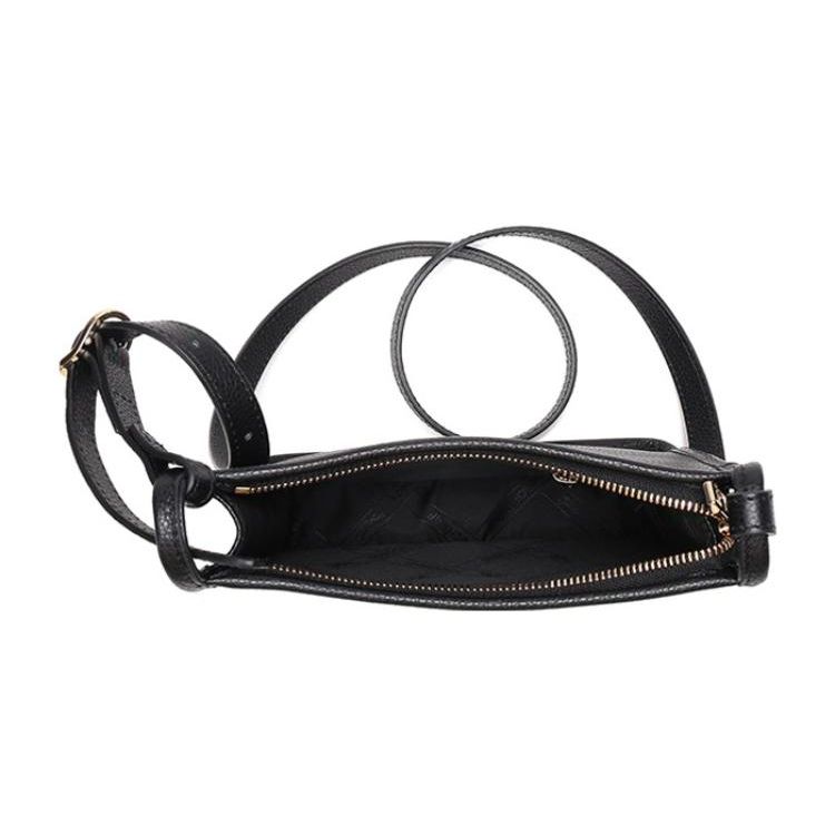 Longchamp Le Foulonné 20 Leather Solid Color Detachable Shoulder Strap Zipper Crossbody Bag Small Women Bags Black 10138021001