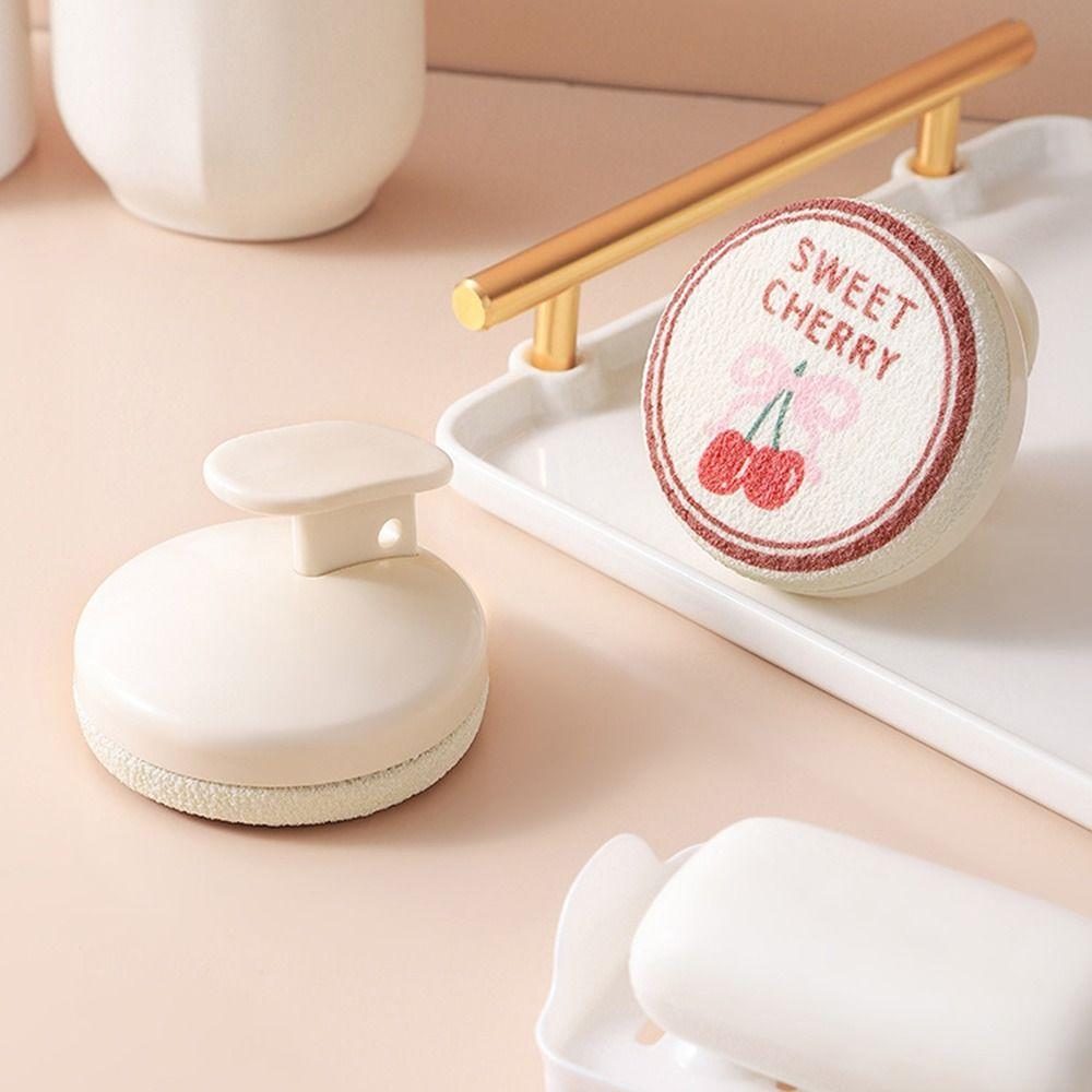 Durable Mini Bath Brush Round Comfortable Hand Grip Exfoliating Massager Scrubber Bath Supplies