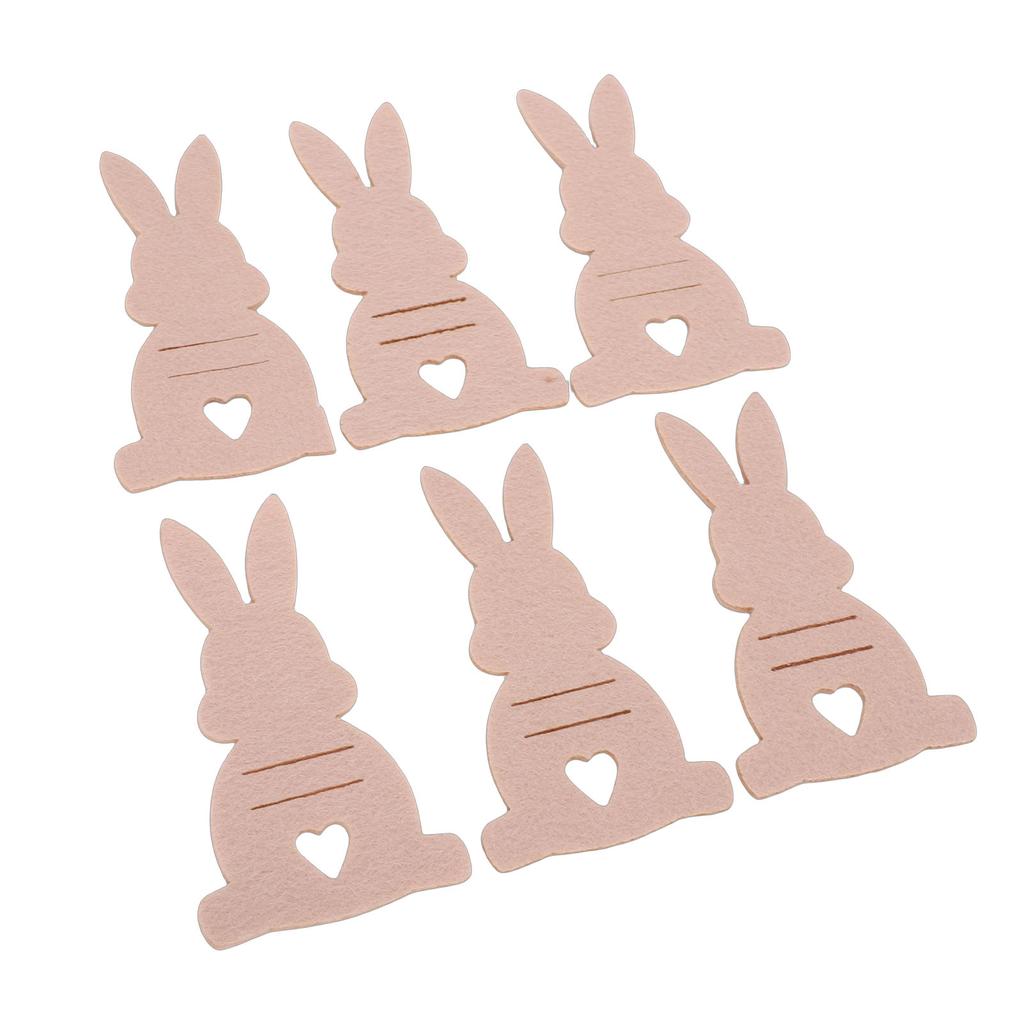 6PCS Easter Bunny Money Holders Funny Felt Cash Holder Card for Banknote Storage Party Decoration Cream Color