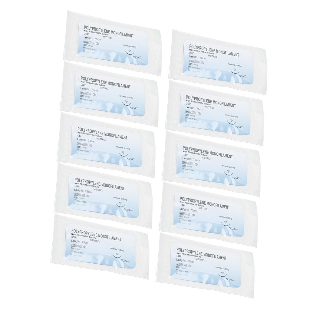 12pcs Suture Practice Thread Individual Package Polypropylene Wound Closure Suturing Thread Training Set 3 0