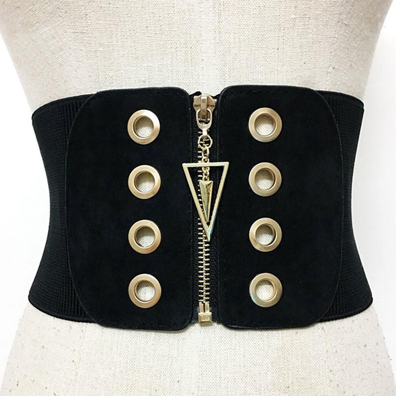 

Women Ultra Wide Corset Belt Female Fashion Slim Black Elastic Body Style High Waist Dress Stretch Belts For Woman Waistband чорний