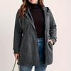 Women's Classic Quilted Long Sleeve Zip-Up Jacket with Pockets, Stylish Outerwear for Fall and Winter Seasons