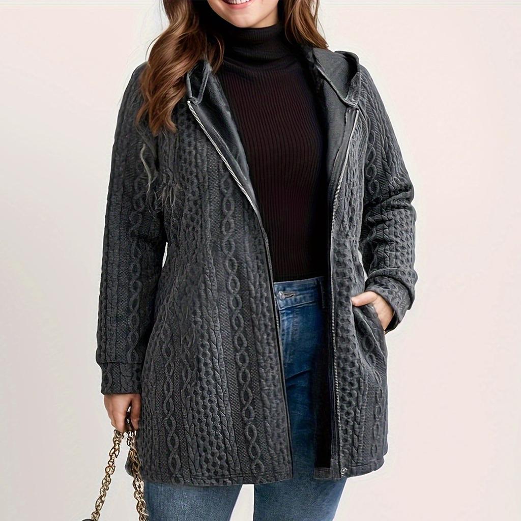 Women's Classic Quilted Long Sleeve Zip-Up Jacket with Pockets, Stylish Outerwear for Fall and Winter Seasons