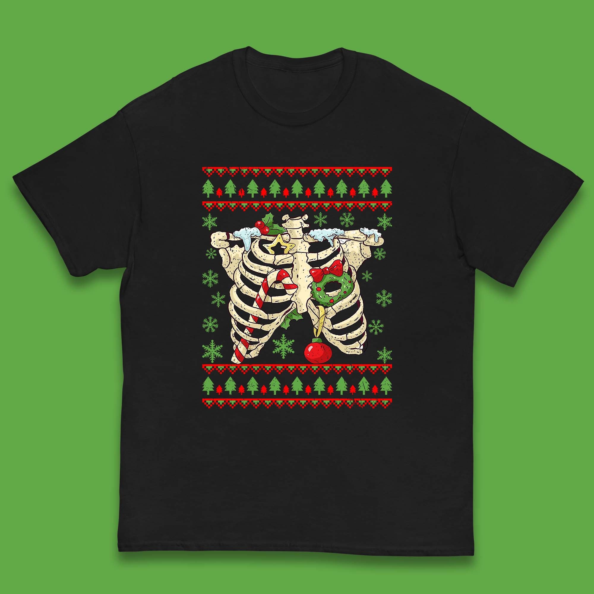 Christmas Ribs Skeleton Kids T-Shirt 160