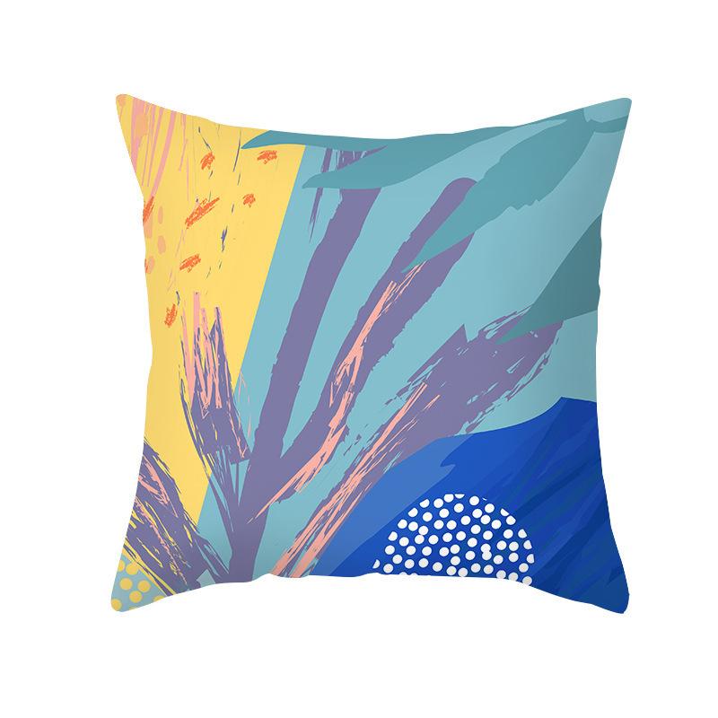 Colorful Abstract Pattern Throw Pillow Cover With Short Plush Print For Living Room Sofa Decoration Cushion Cover Pillow Covers