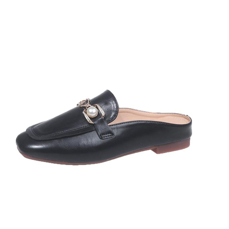 

Баотоу полутапочки женские носят ленивые на толстом каблуке летние новые с юбкой прохладные тапочки 40 чёрный