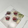Electroplated Double-Sided Crystal Crown Pendant for Versatile DIY Jewelry