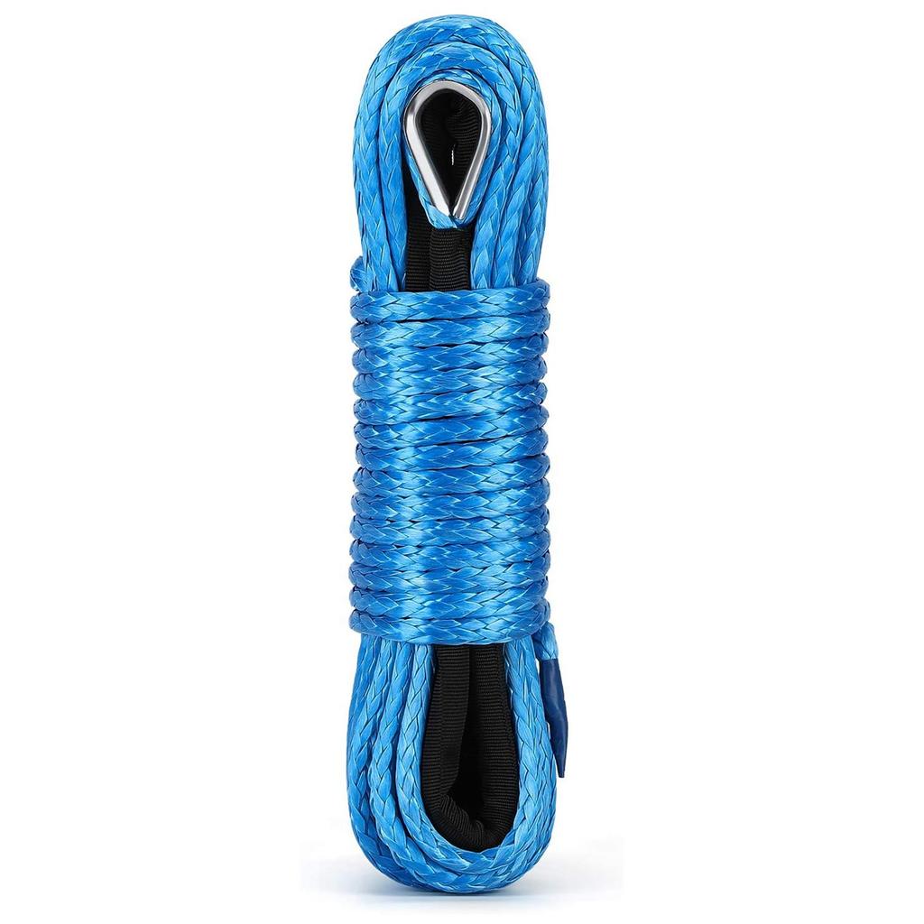 Winch Rope 15m Cable 7700lbs Nylon Trailer Recovery Towing Strap for SUV ATV UTV